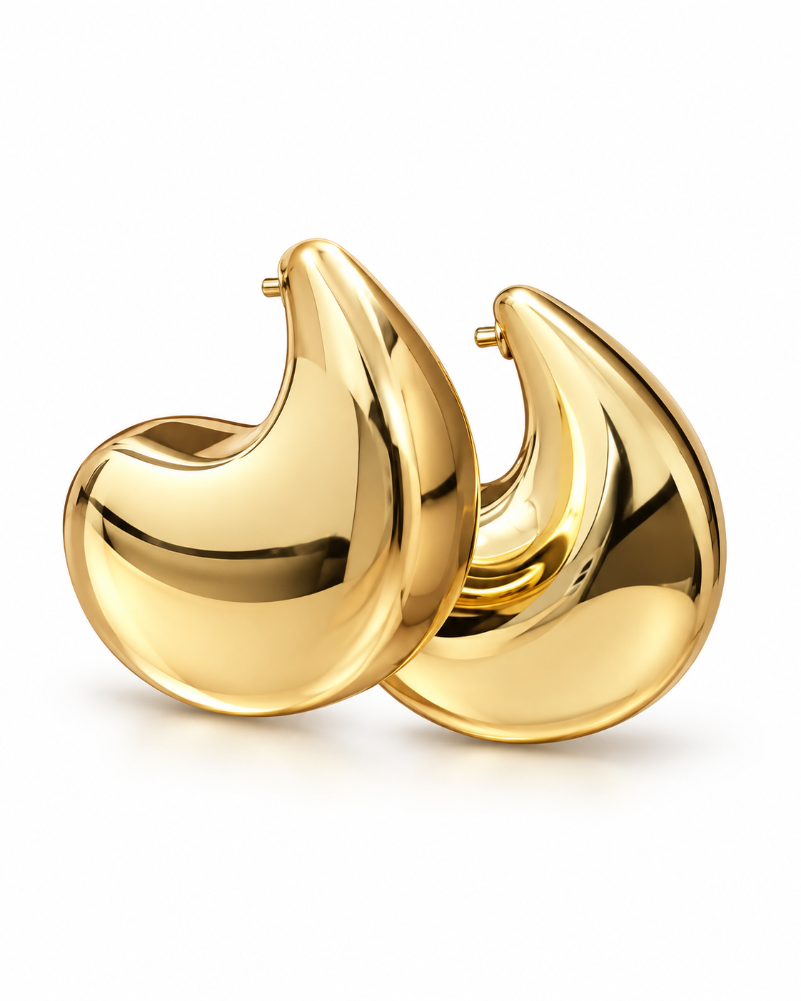 Gold Tone Chunky Crescent Statement Earrings for Women
