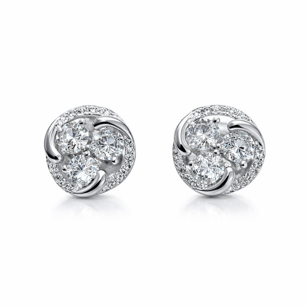 Round AD Stud Earrings for Women