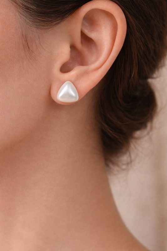 White Pearl Stud Earrings for Women Daily Wear