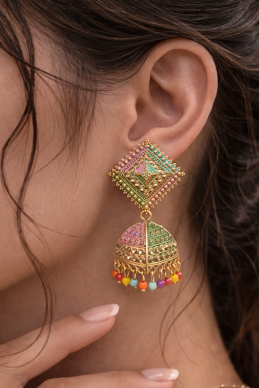 Multicolor Jhumka Earrings for Women