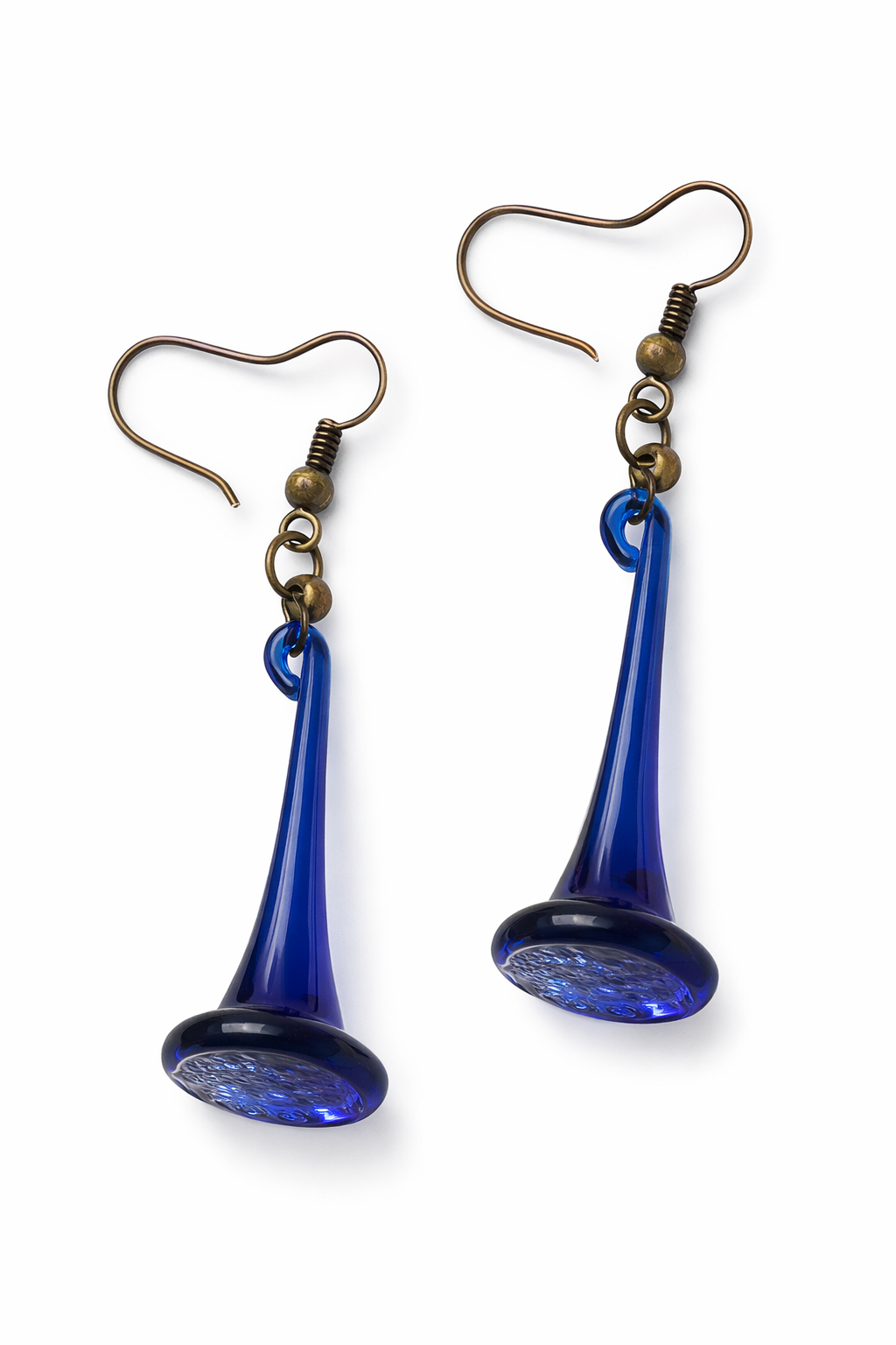 Blue Glass Earrings for Women Long Dangle Earrings
