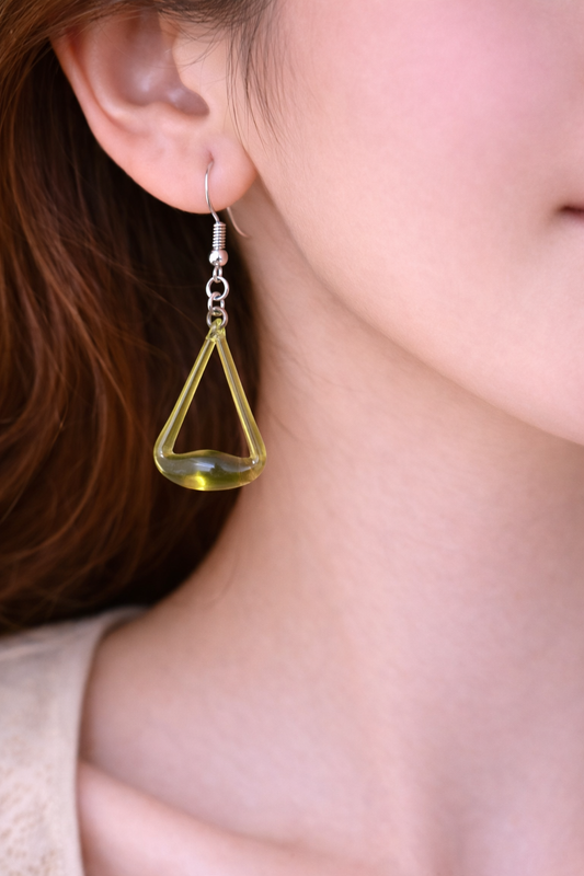 Olive Triangle Earrings for Women Minimal Dangle Earrings