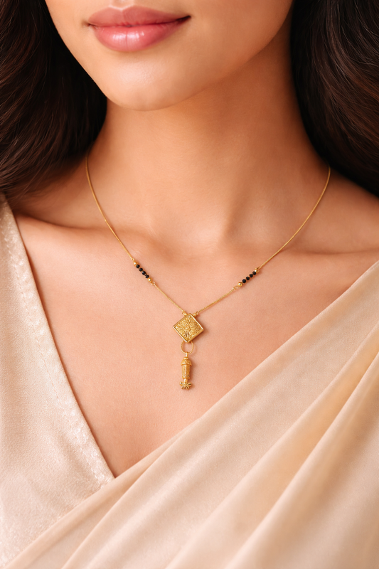 Minimal Gold-Plated Traditional Mangalsutra Necklace
