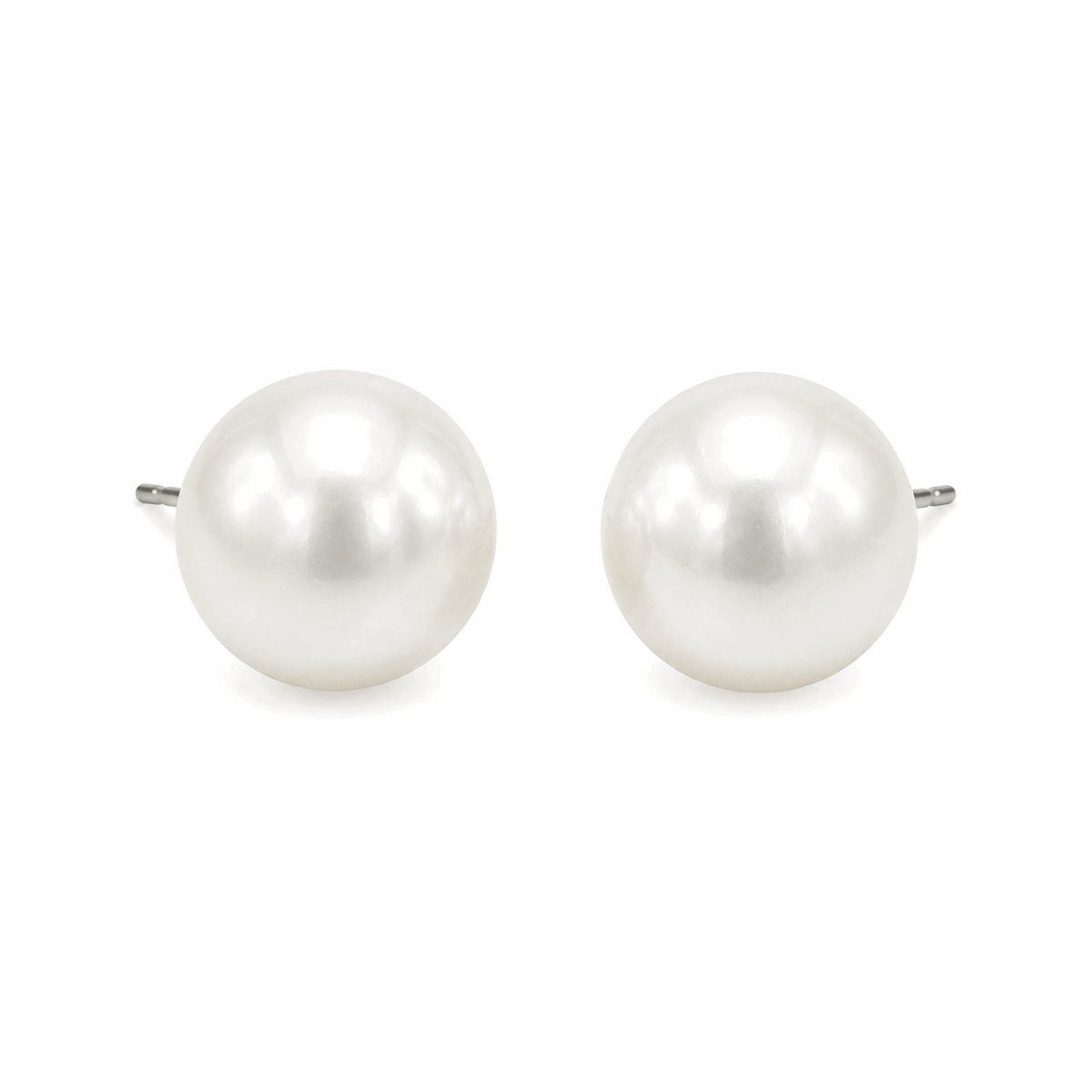 Classic White Pearl Stud Earrings for Women | Elegant Minimal Everyday Earrings