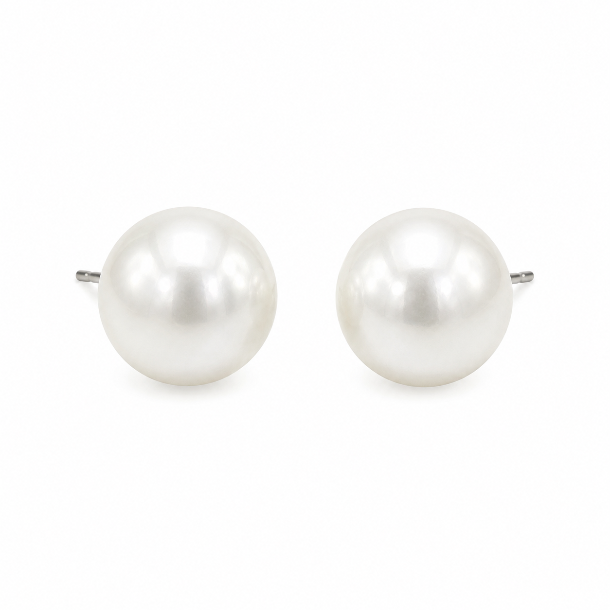 Classic White Pearl Stud Earrings for Women | Elegant Minimal Everyday Earrings