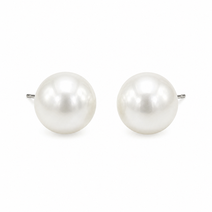 Classic White Pearl Stud Earrings for Women | Elegant Minimal Everyday Earrings