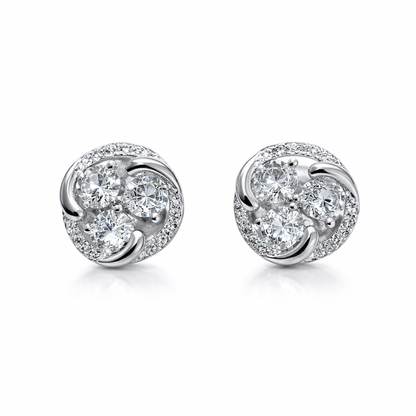 Round AD Stud Earrings for Women