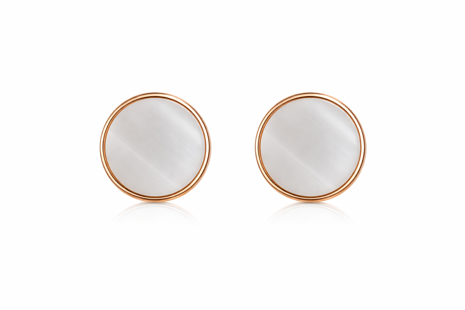 Gold Round Stud Earrings for Women Daily Wear Minimal