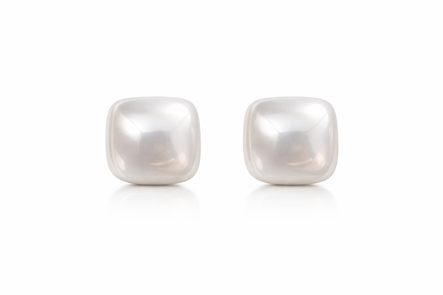 Square Pearl Stud Earrings for Women Daily Wear