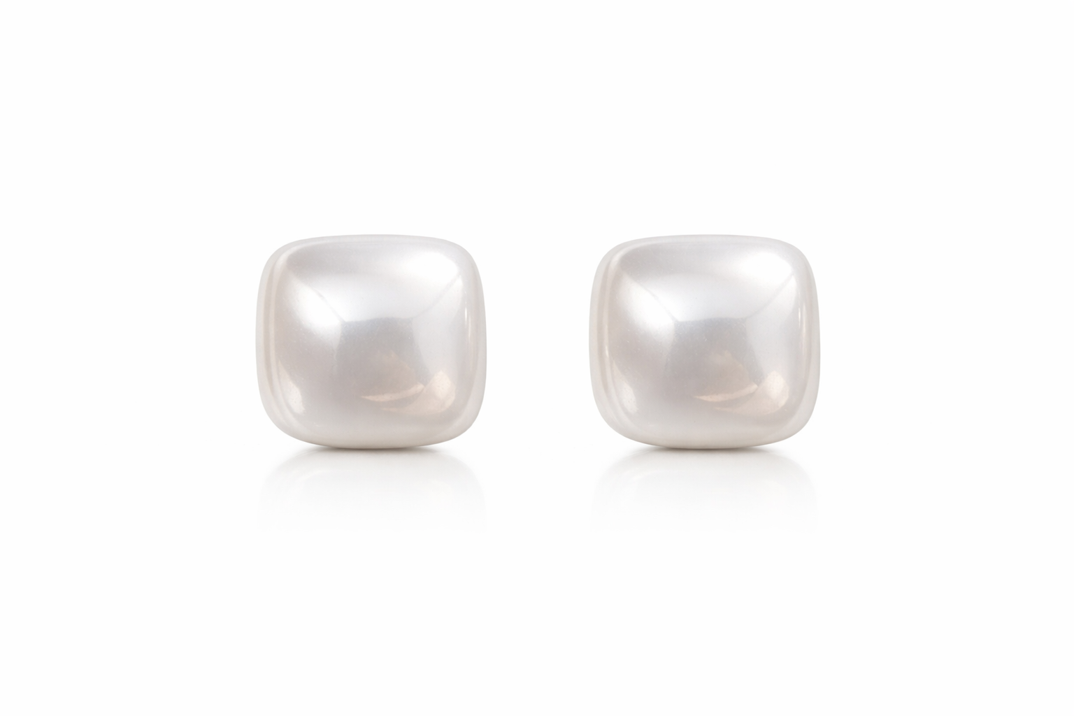 Square Pearl Stud Earrings for Women Daily Wear