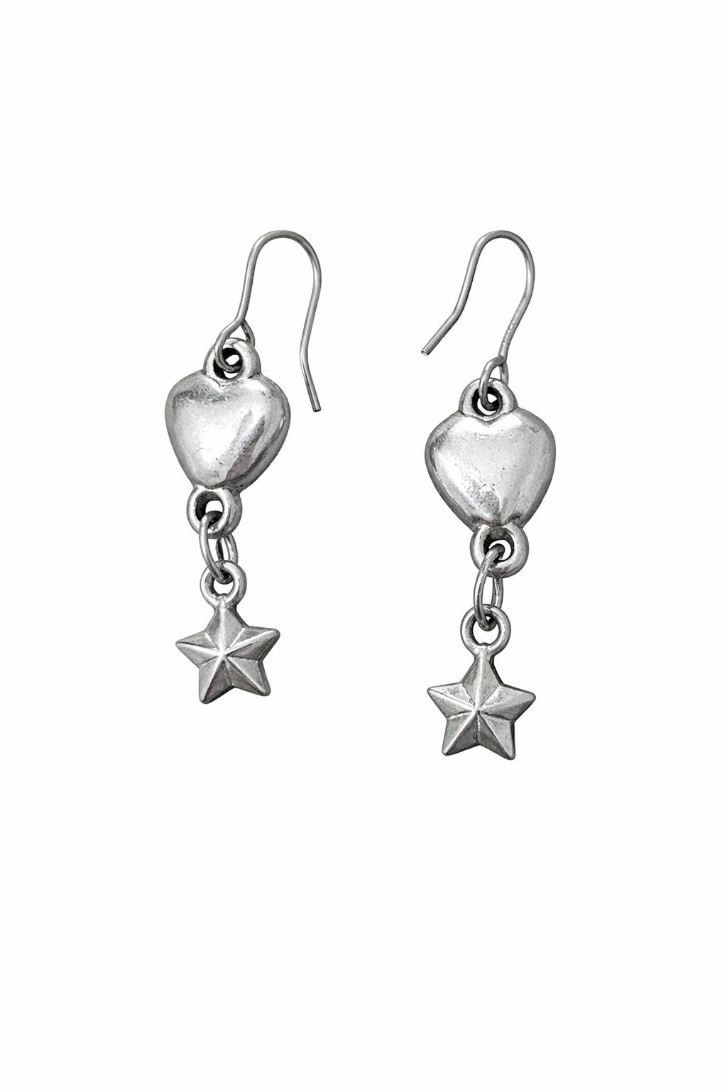 Silver Oxidised Heart Star Earrings for Women Daily Wear Cute Earrings