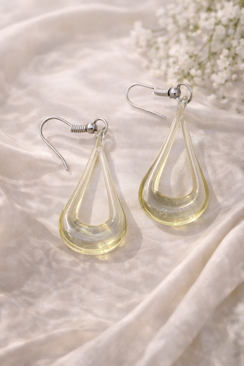 Transparent Teardrop Dangle Earrings for Women Minimal Earrings