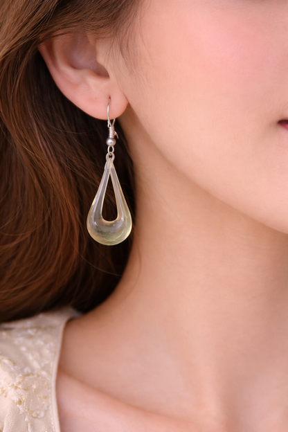 Transparent Teardrop Dangle Earrings for Women Minimal Earrings