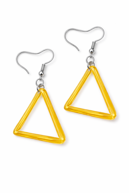 Yellow Triangle Earrings for Women Geometric Dangle Earrings