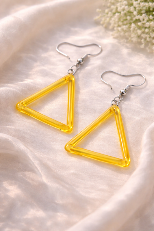 Yellow Triangle Earrings for Women Geometric Dangle Earrings