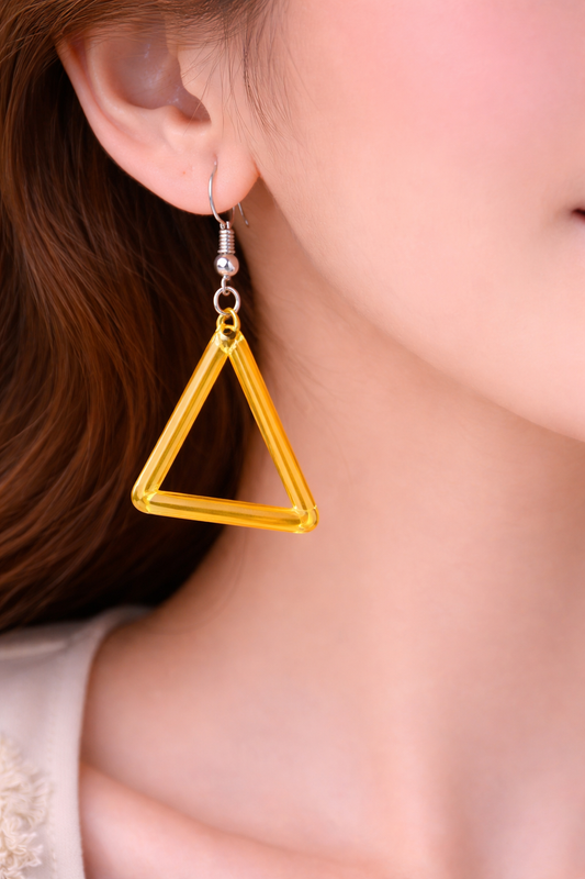 Yellow Triangle Earrings for Women Geometric Dangle Earrings