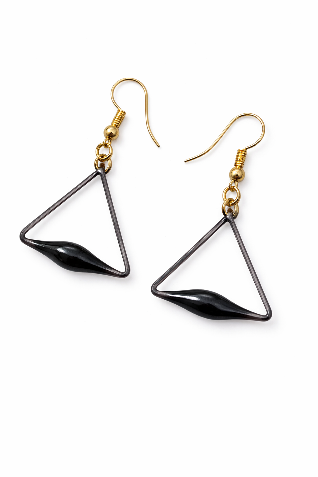 Black Triangle Earrings for Women Minimal Geometric Dangle Earrings