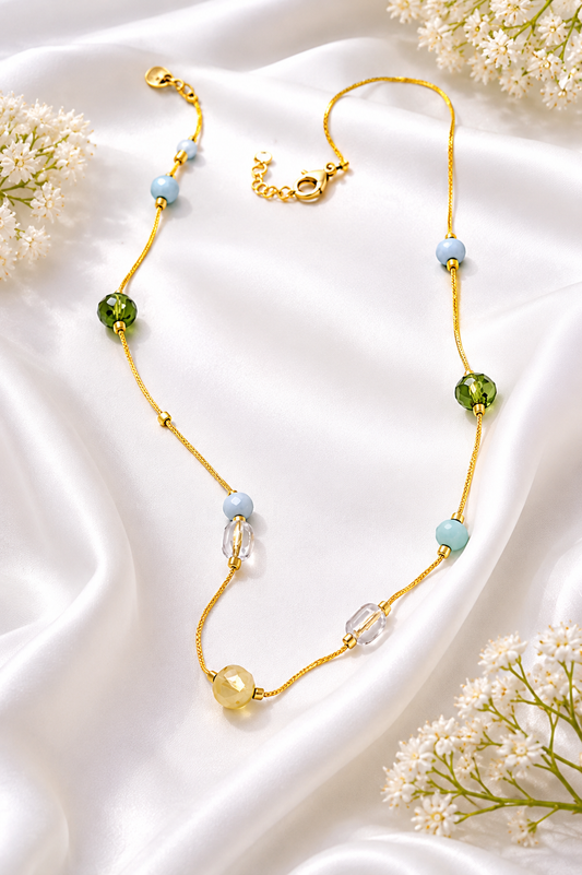 Minimal Beaded Chain Necklace for Women